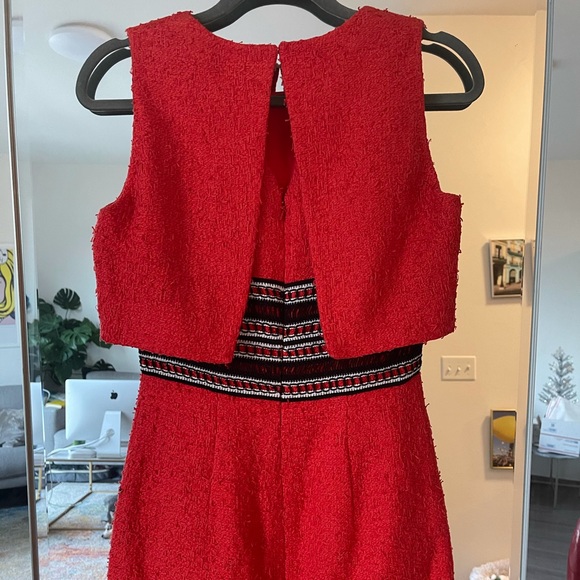 Oscar de la Renta Vintage Red Tweed Shift Dress 6 - Picture 3 of 6